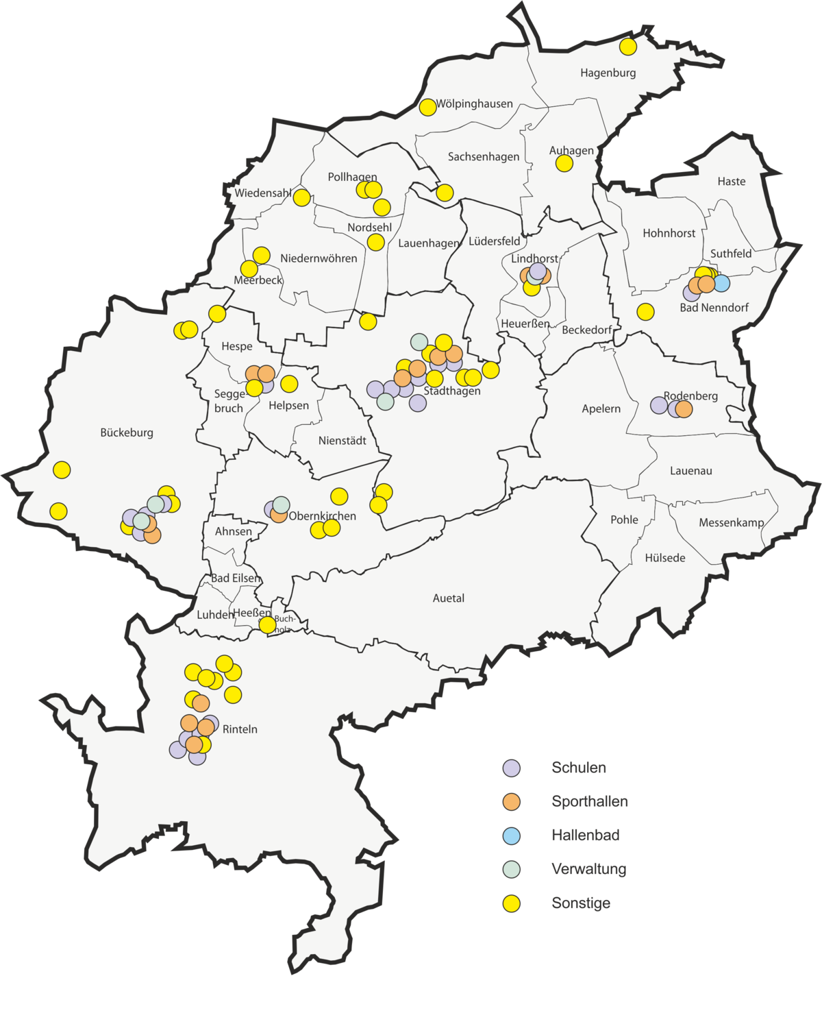 Eine Karte der Liegenschaften in Schaumburg